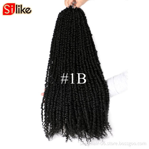 Passion Twist Hair 24 Inches Synthetic Water Wave Twists Crochet Black Curly Hair Bundles for Braiding Hair Extensions